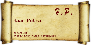 Haar Petra névjegykártya